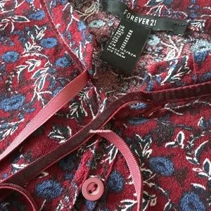 Button-Front Floral Top